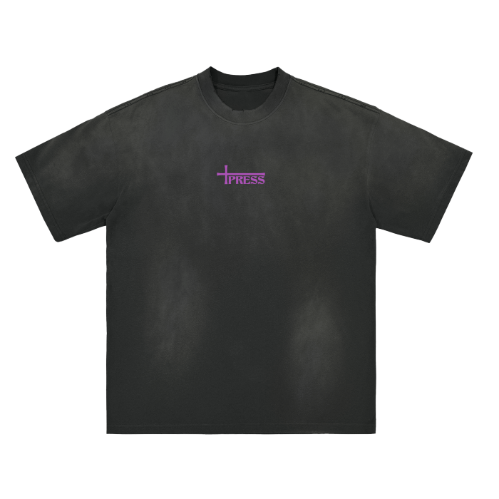 Monkey Washed Distressed Drop Shoulder Crew Neck T-Shirt - 270 GSM