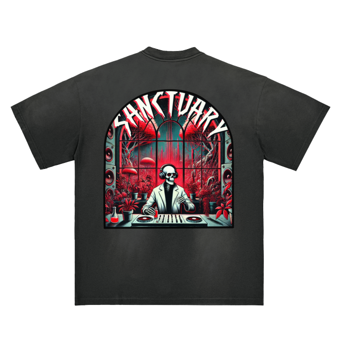 Monkey Washed Distressed Drop Shoulder Crew Neck T-Shirt - 270 GSM