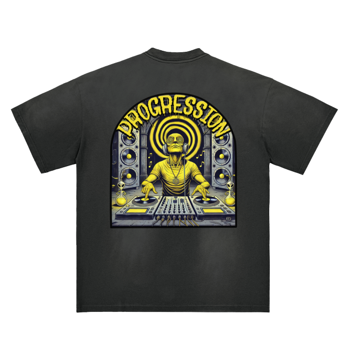 Monkey Washed Distressed Drop Shoulder Crew Neck T-Shirt - 270 GSM